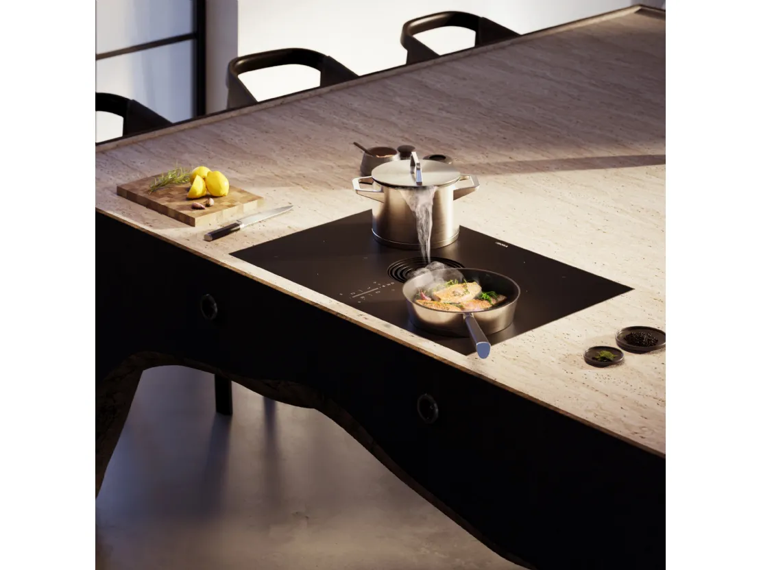 Aspiratore dal design minimalista integrato con piano cottura ad induzione Bora Pure di Bora