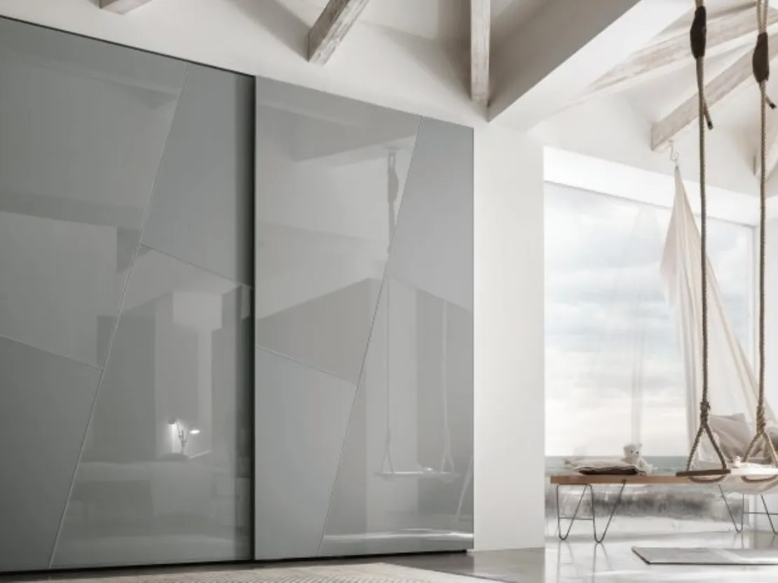 Armadio con anta scorrevole in vetro Kross di Tomasella