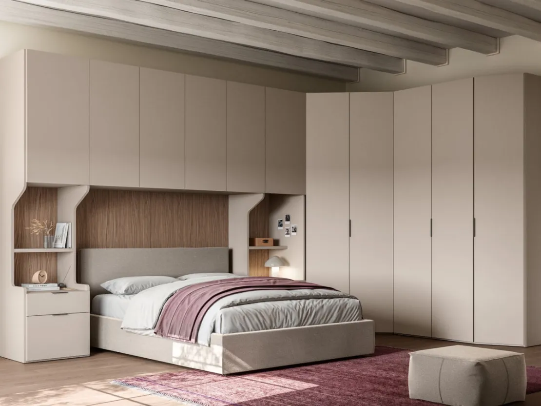 Armadio angolare a ponte con anta battente Liscia + Crea 1200 e Crea 138 38 di Orme