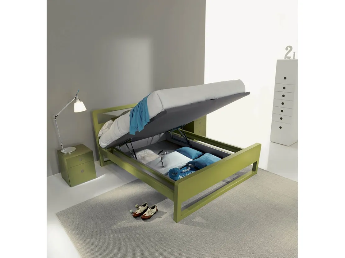 Letto in legno con box contenitore di grande capienza  Feel di Fimar