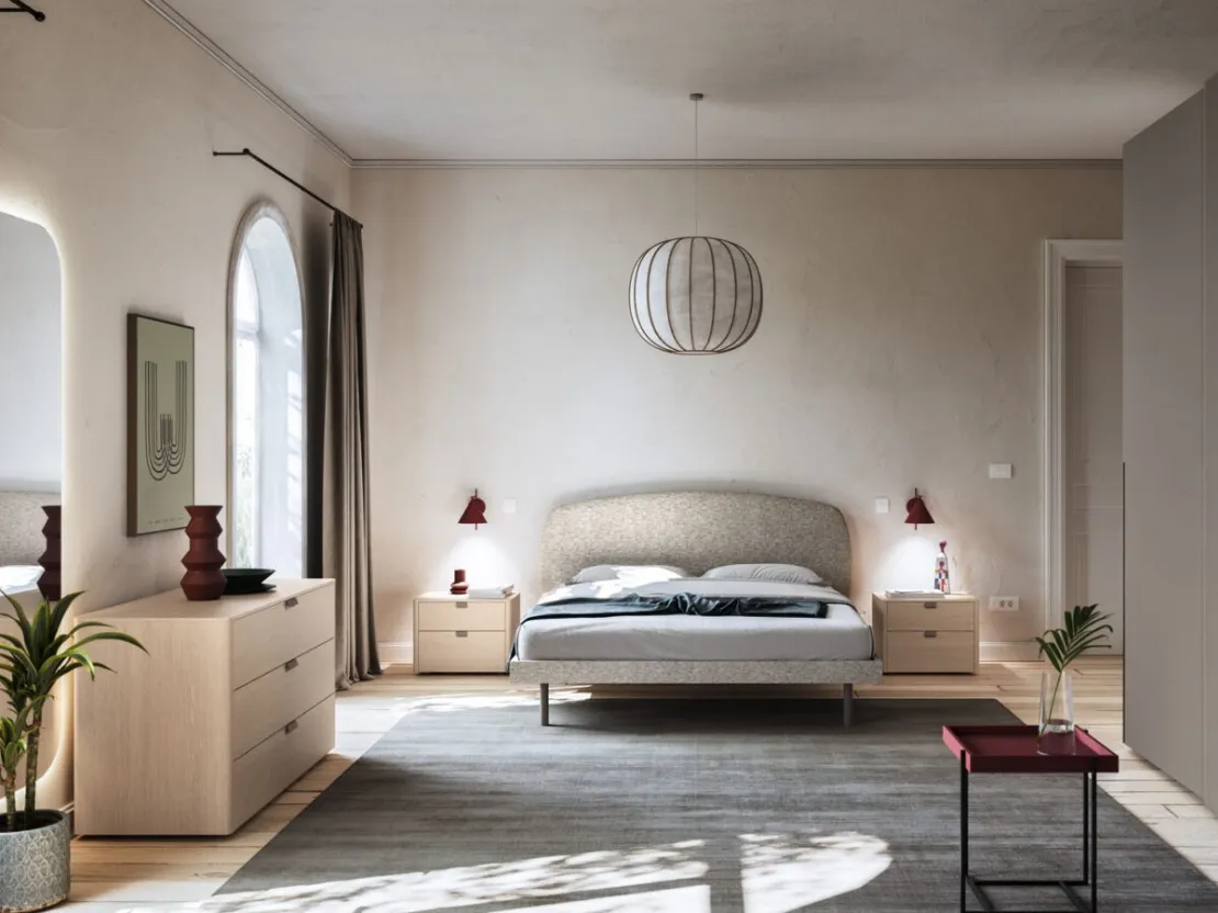 Letto in tessuto imbottito Park Night 22 di Orme