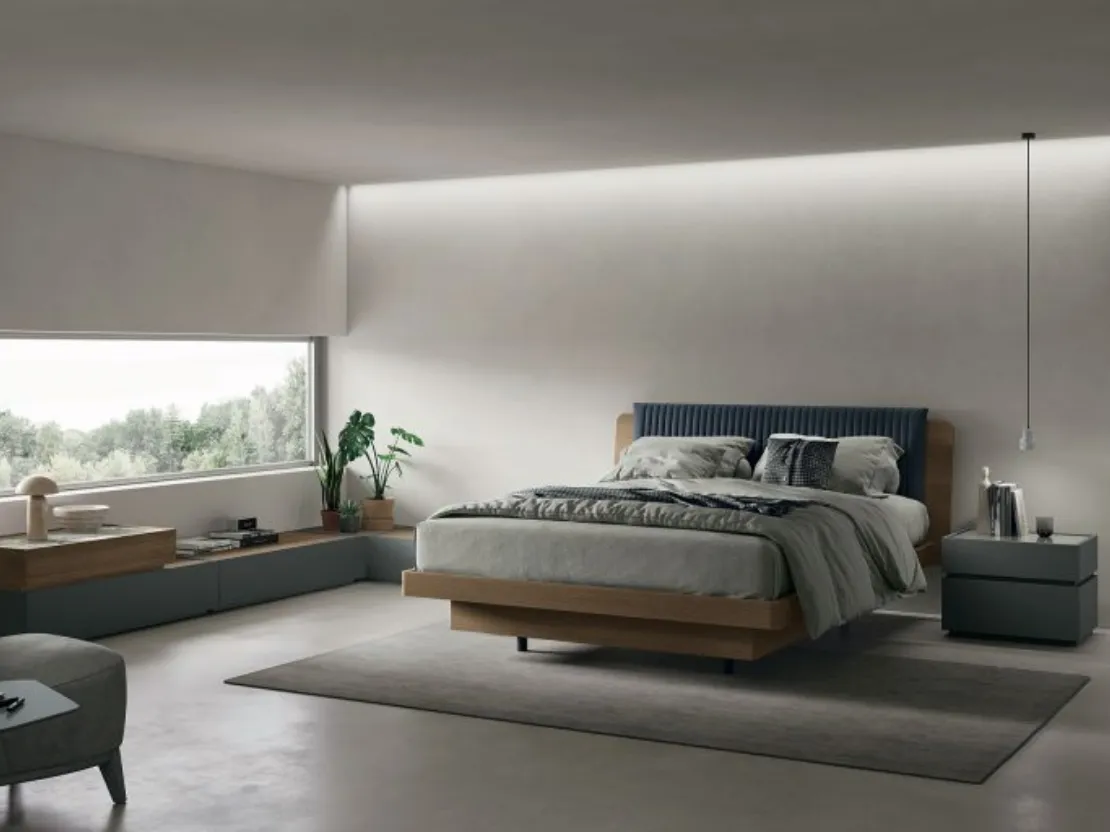 Letto con testiera imbottita Roxy di Tomasella