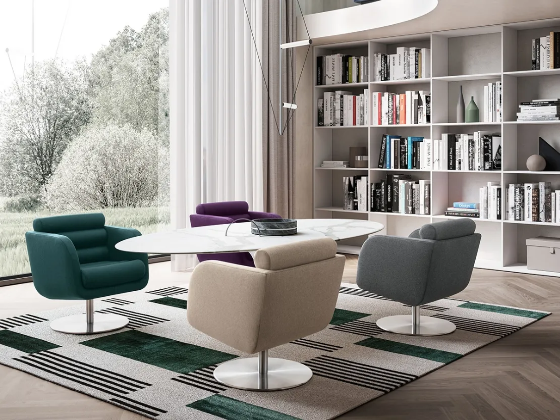Poltroncina in tessuto sfoderabile Tubes di Felis