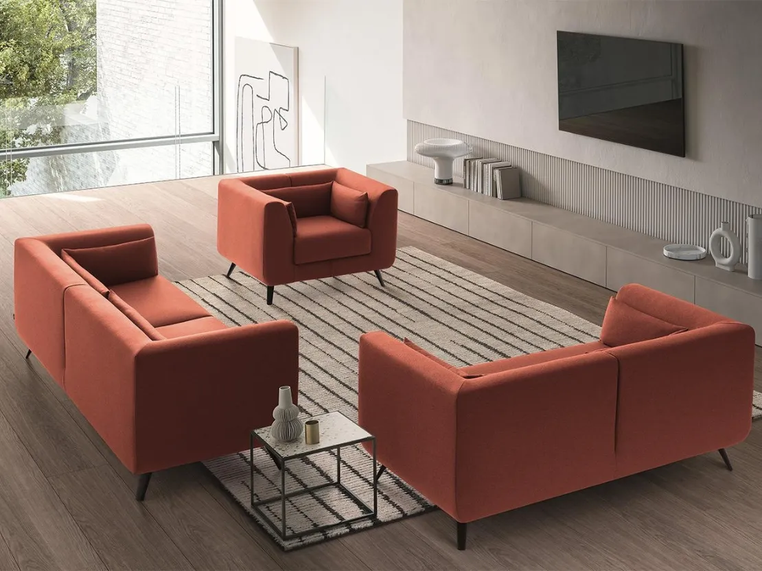 Salotto lineare Nemo in tessuto di Felis