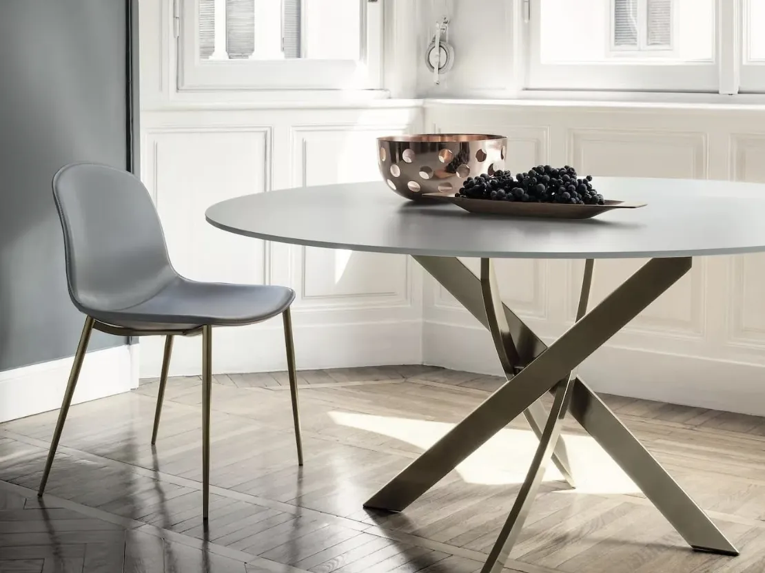 Sedia in pelle Seventy di Bontempi