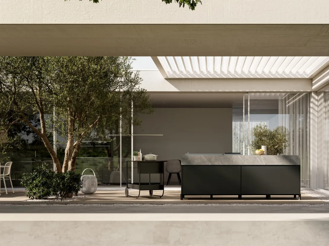 Cucina Moderna in alluminio Aura di Arredo3