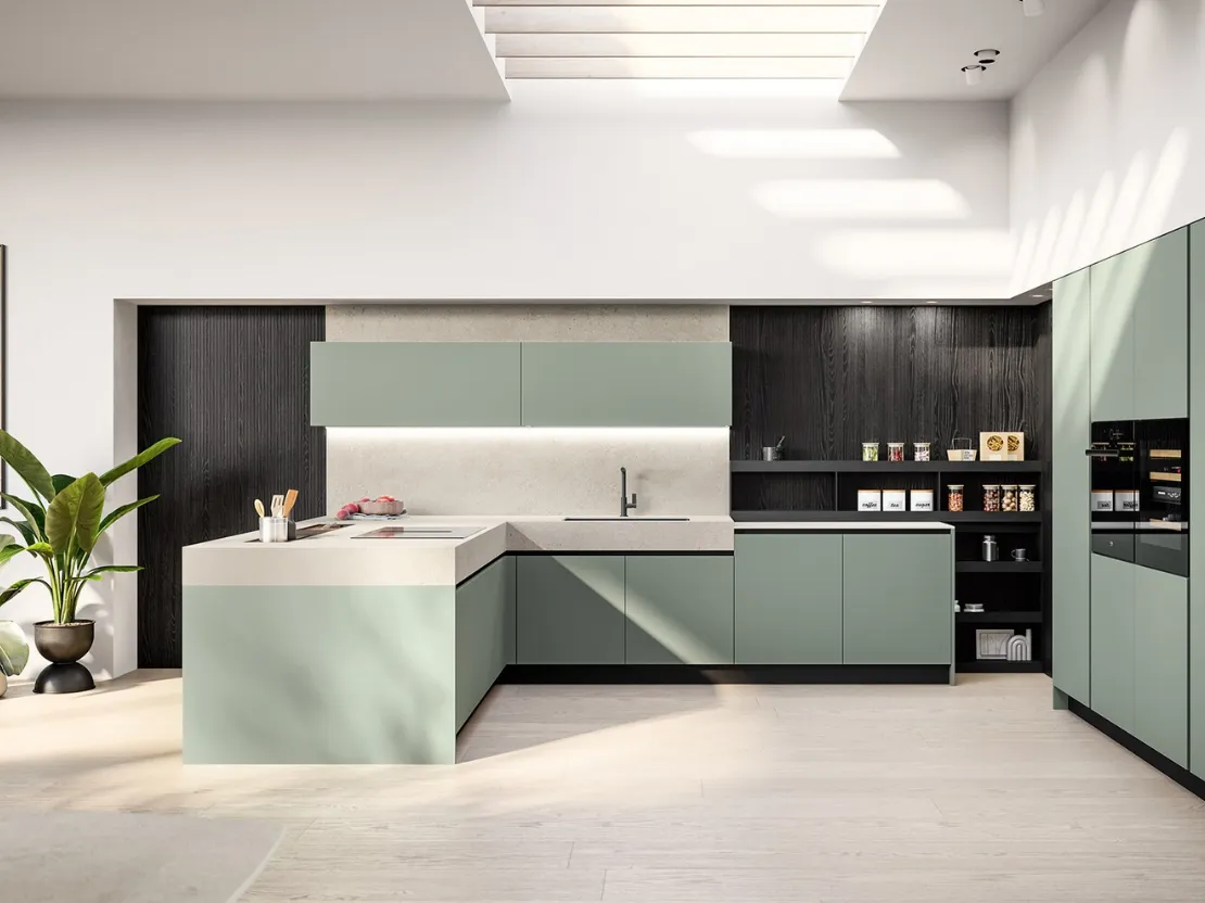 Cucina Moderna in laminato con penisola Cloe di Arredo3