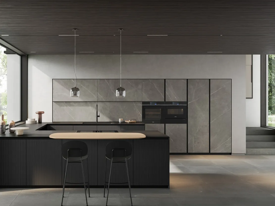 Cucina Moderna con penisola Glass di Arredo3