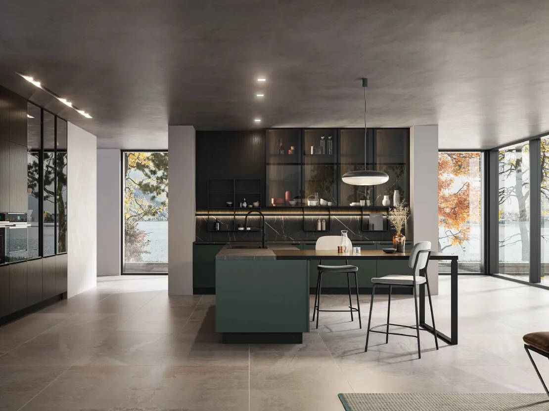 Cucina Moderna Kalì 04 con penisola di Arredo3